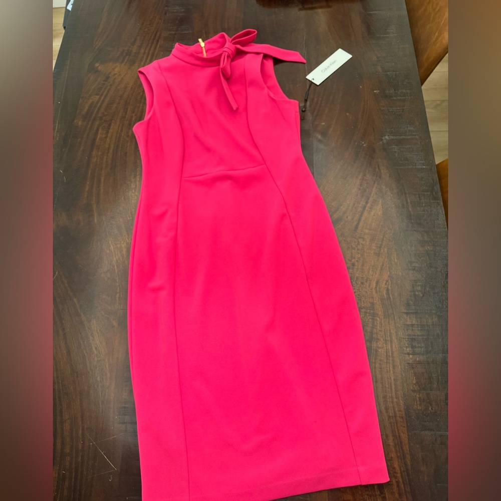 Calvin Klein Vibrant Pink Midi Dress